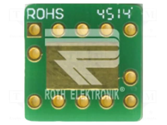 Board: universal; multiadapter; W: 12.5mm; L: 12.5mm; SOT23-10 ROTH ELEKTRONIK GMBH RE907