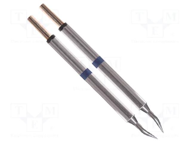 Tip; bent conical; 0.4mm; 325÷358°C; for hot tweezers; 2pcs. THERMALTRONICS M60TZ004