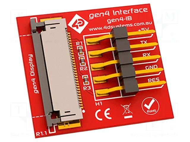 5pin ZIF 30 adapter; Interface: GPIO,serial,SPI; -15÷65°C 4D Systems GEN4-IB