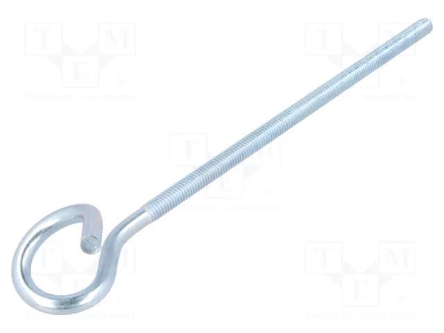 Hook; ring; steel; zinc; Thread len: 125mm; Overall len: 170mm DROMET D-HOH.6170