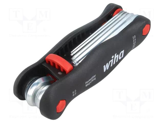 Wrenches set; hex key,spherical; Chrom-vanadium steel; 7pcs. WIHA WIHA.23031