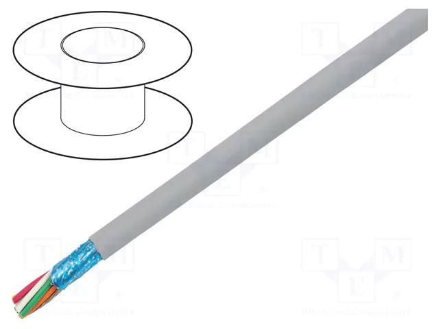 Wire; EcoCable Mini; 8x20AWG; shielded,Al-PET foil; MPPE; 300V ALPHA WIRE 78148-SL005
