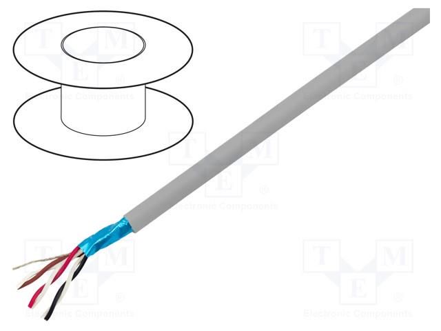 Wire; EcoCable Mini; 3x2x28AWG; shielded,Al-PET foil; MPPE; 300V ALPHA WIRE 78153-SL005