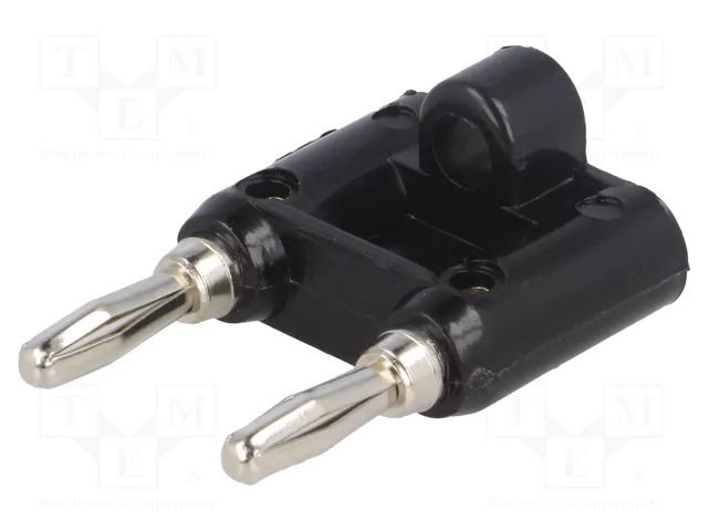 Connector: 4mm banana; stackable safety shunt; 15A; black; 41mm MUELLER ELECTRIC BU-00247-0
