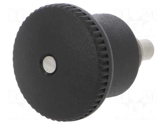 Mount.elem: indexing plungers; with rest position,with knob ELESA+GANTER GN822.7-10-M16-C