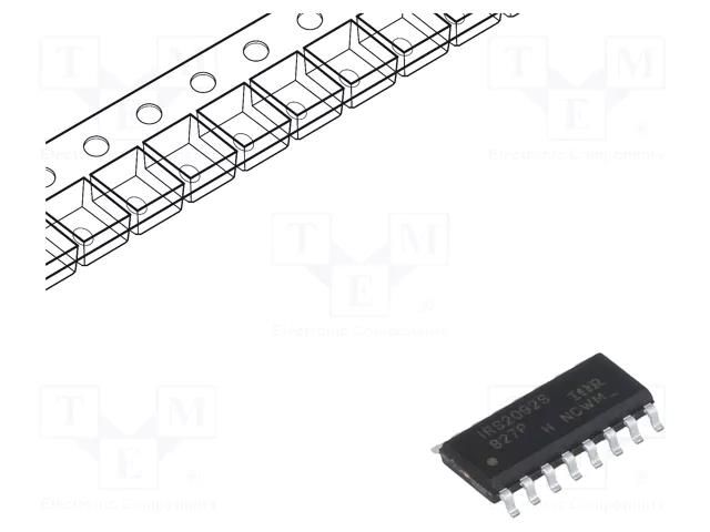 IC: audio amplifier; 800kHz; 10÷18VDC; Ch: 1; Amp.class: D; SO16 INFINEON TECHNOLOGIES IRS2092STRPBF