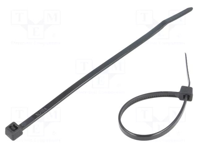 Cable tie; L: 120mm; W: 3.6mm; black; polyamide; 177N; Ømax: 30mm FIX&FASTEN FIX-S-3.6X120/BK