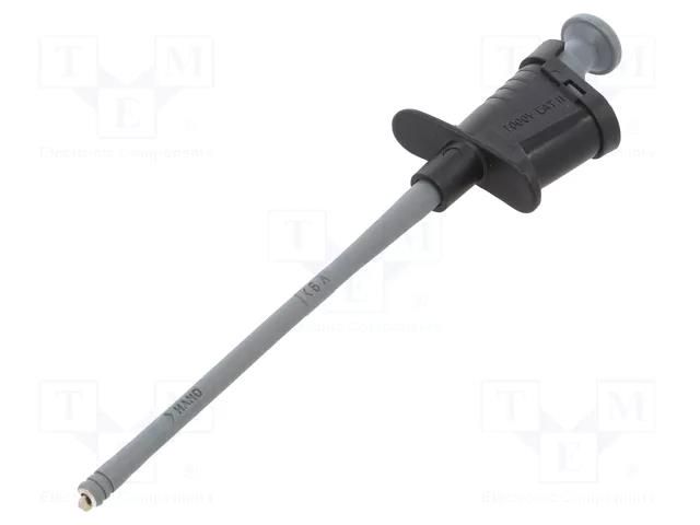 Clip-on probe; hook type; 6A; black; Plating: nickel plated; 4mm SCHÜTZINGER SKPS8334NI-SW