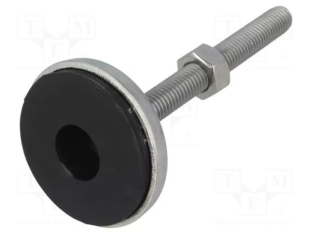 Foot; rigid,with lever; Base dia: 55mm; M12; stainless steel RST ROZTOCZE 4.431.004SN