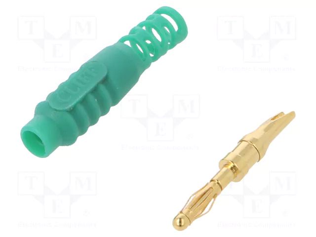 Connector: 2mm banana; plug; 10A; 30VAC; 60VDC; green; soldered CLIFF FCR7365G