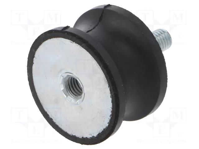 Vibration damper; M8; Ø: 40mm; rubber; L: 25mm; Thread len: 23mm ELESA+GANTER DVC2-433825