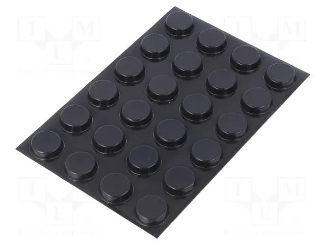 Self-adhesive foot; H: 5mm; black; polyurethane; Dim: Ø20mm; Bumpon 3M SJ5780/BK