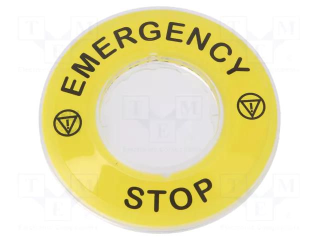 Warning plate; 22mm; Harmony XB4; Ø22mm SCHNEIDER ELECTRIC ZBY9320