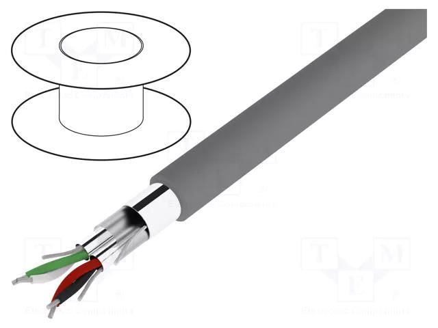 Wire; Alpha Essential C&C; 2x2x22AWG; PVC; dark grey; 300V; 30.5m ALPHA WIRE 6373-SL005