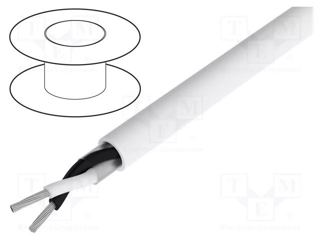 Wire; Alpha Essential C&C; 2x24AWG; unshielded; 300V; 30.5m; Cu ALPHA WIRE 6622-WH005