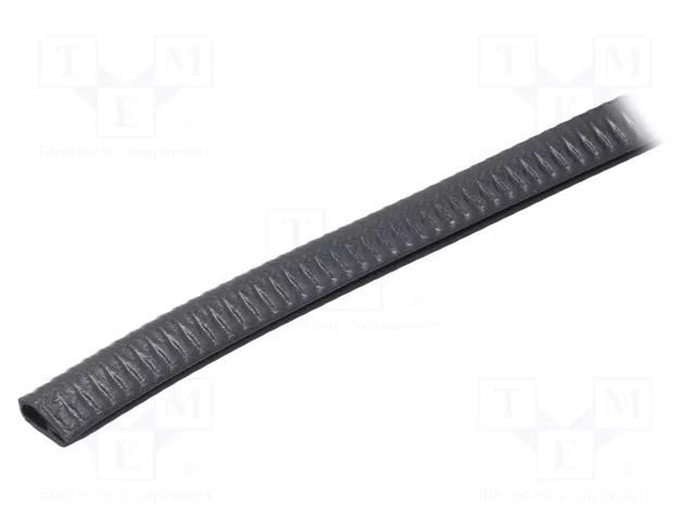 Hole and edge shield; PVC; L: 10m; black; H: 17mm; W: 10mm RST ROZTOCZE UT-4.6-10M