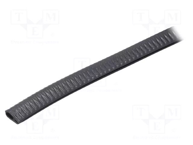 Hole and edge shield; PVC; L: 10m; black; H: 17mm; W: 10mm RST ROZTOCZE UT-4.6-10M