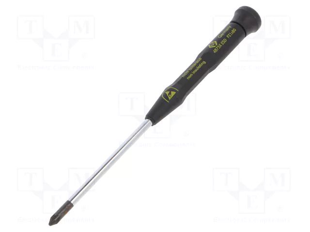 Screwdriver: precision; Pozidriv®; PZ1; ESD; Xonic ESD C.K CK-T4875X-ESD-1