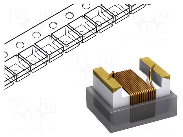 Inductor: wire; SMD; 1210; 10000nH; 160mA; 6Ω; Q: 17; ftest: 7.9MHz FASTRON 1210AS-100K-01