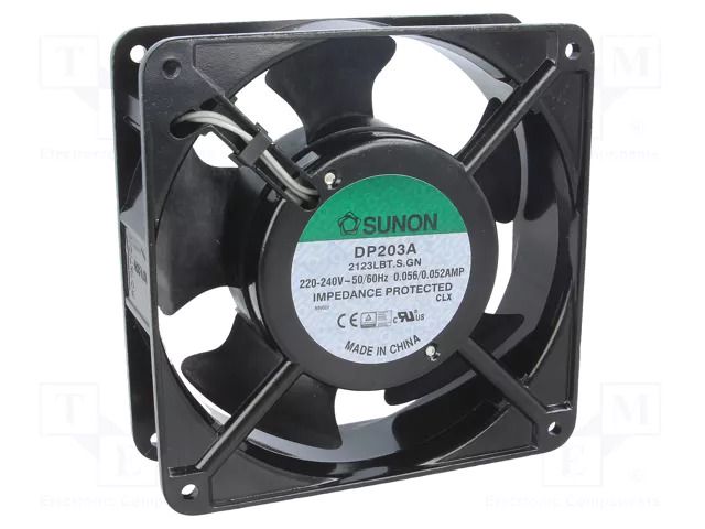 Fan: AC; axial; 230VAC; 119x119x38.5mm; 132.5m3/h; 39dBA; ball SUNON DP203A2123LBTS