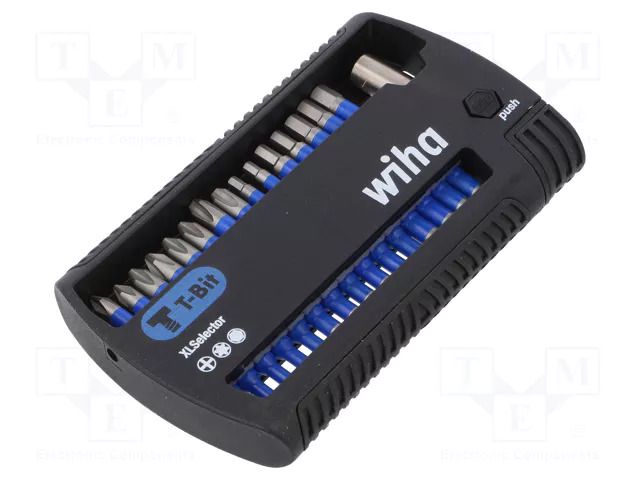 Tools set: screwdriver bits; plastic cassette; Holder: C6,3mm WIHA WIHA.41830