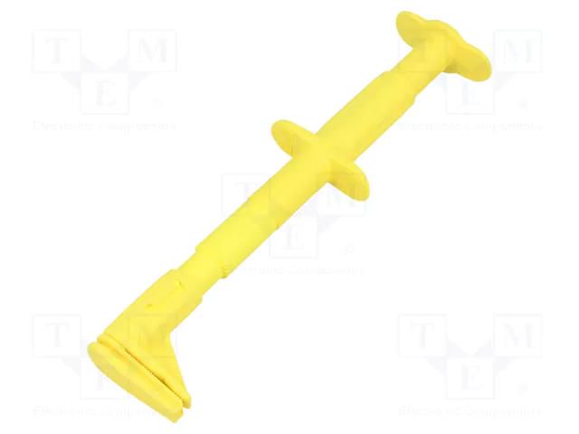 Clip-on probe; crocodile; 5A; 1kVDC; yellow; Grip capac: max.25mm STÄUBLI GRIP-F-24