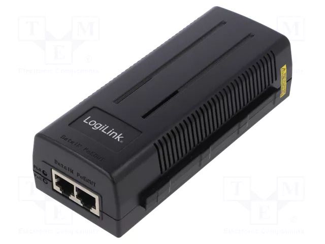 PoE power supply unit; IEC C14,RJ45 socket x2; 10/100/1000Mbps LOGILINK POE004