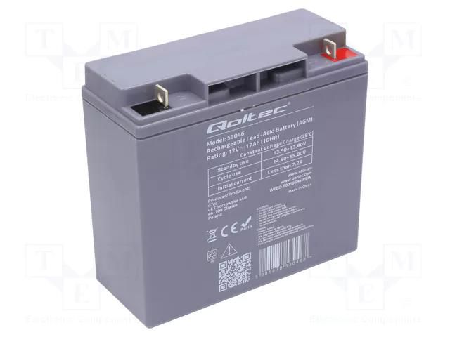 Re-battery: acid-lead; 12V; 17Ah; AGM; maintenance-free QOLTEC ACCU-HP17-12/Q