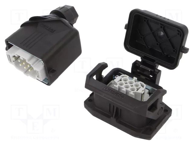 Connector: HDC; male + female; PIN: 6; 16A; 500V; HDC; 6+PE; M20 PHOENIX CONTACT HCEVOB06PTBWSCHLM