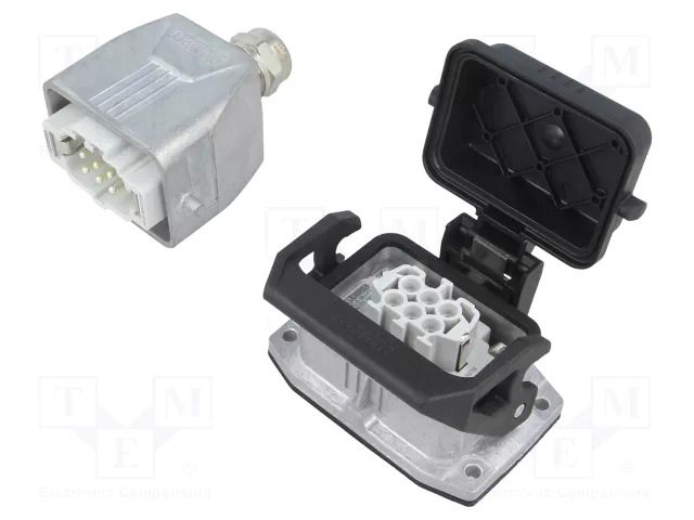 Connector: HDC; male + female; PIN: 6; 16A; 500V; HDC; 6+PE; straight PHOENIX CONTACT HCSTAB06PTBWSCLTM2