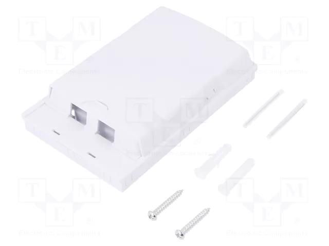 Case; white; surface-mounted; plastic; Number of ports: 2 LOGILINK LOG-FB1001