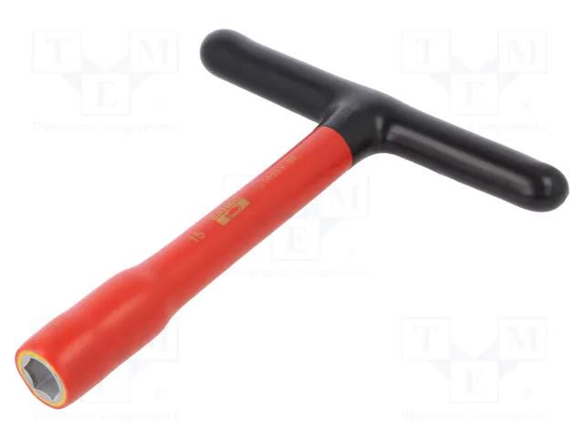 Wrench; insulated,socket spanner; HEX 15mm; tool steel; L: 200mm BAHCO SA.28MV-15