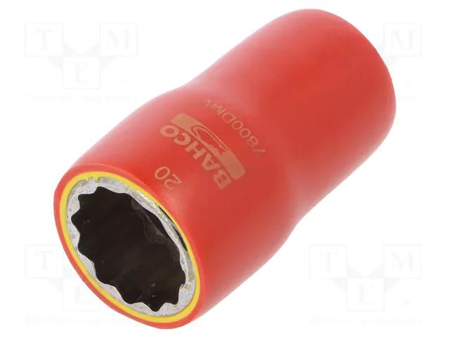 Socket; 12-angles,insulated,socket spanner; 20mm; 1/2"; 1kV BAHCO SA.7800DMV-20