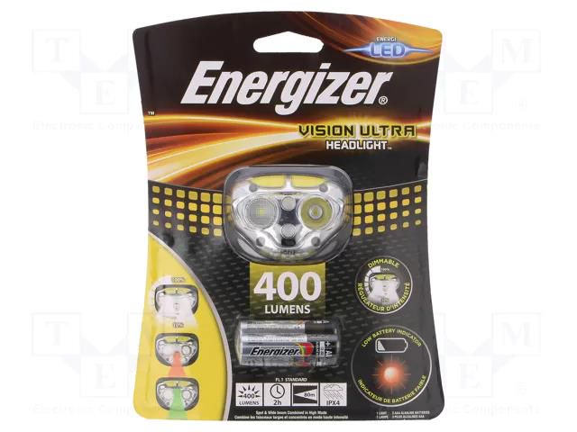 Torch: LED headtorch; waterproof; 2.7h; 450lm; yellow; HEADLIGHT ENERGIZER HDLT-VISION-ULTRA