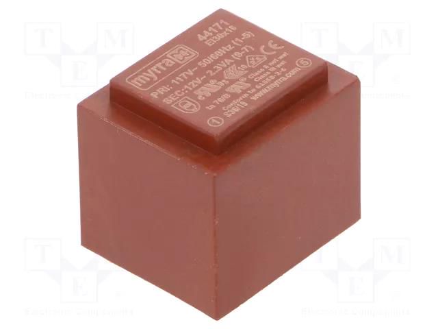 Transformer: encapsulated; 2.3VA; 117VAC; 12V; 192mA; PCB MYRRA MYRRA-44171