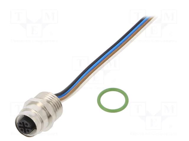 Connector: M12; socket; PIN: 4; female; IP67; cables; Thread: M16x1,5 LUMBERG AUTOMATION RKFM4/0.5M