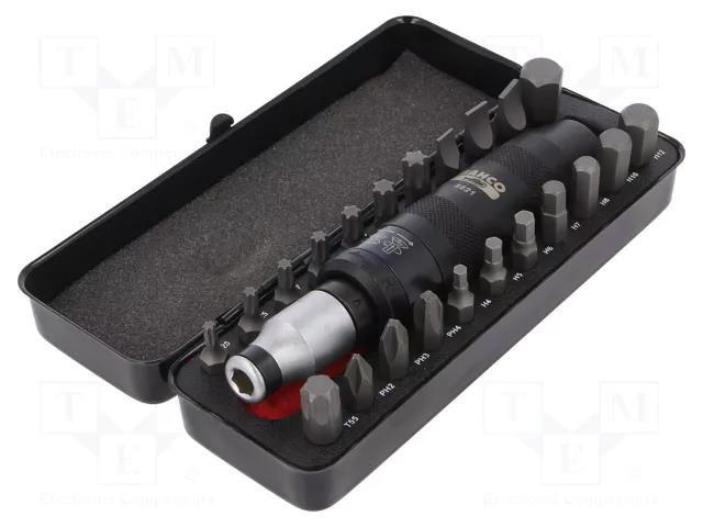 Kit: screwdriver bits; hex key,Pozidriv®,slot,Torx®; impact BAHCO SA.7823