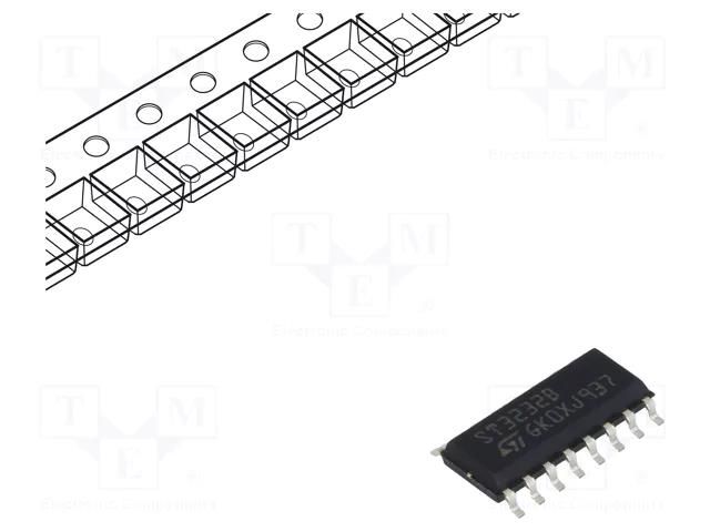 IC: interface; transceiver; RS232; 400kbps; SO16; 3÷5.5VDC STMicroelectronics ST3232BDR
