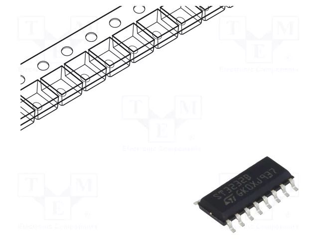IC: interface; transceiver; RS232; 400kbps; SO16; 3÷5.5VDC STMicroelectronics ST3232BDR