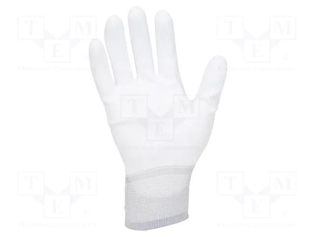 Protective gloves; ESD; M; 2pcs; polyamide; white; <100MΩ ANTISTAT ATS-109-0004-P