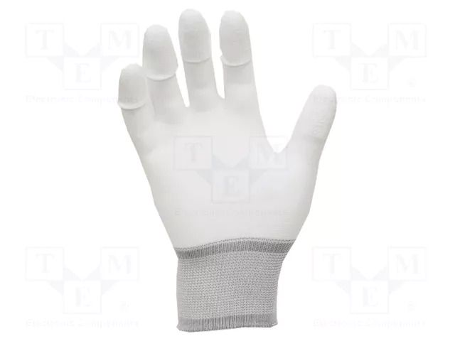 Protective gloves; ESD; M; 2pcs; polyamide; white; <100MΩ ANTISTAT ATS-109-0008-P