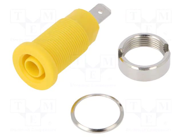 Connector: 4mm banana; socket; 1000VDC; 24A; 24.5mm; yellow CLIFF FCR73575Y