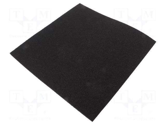 Conductive foam; ESD; L: 305mm; W: 305mm; Thk: 6mm; polyurethane ANTISTAT ATS-039-0050
