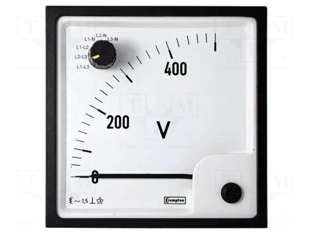 Voltmeter; on panel; VAC: 0÷300V; Class: 1.5; True RMS; Uin: 300V CROMPTON - TE CONNECTIVITY E244-02Q-G-01