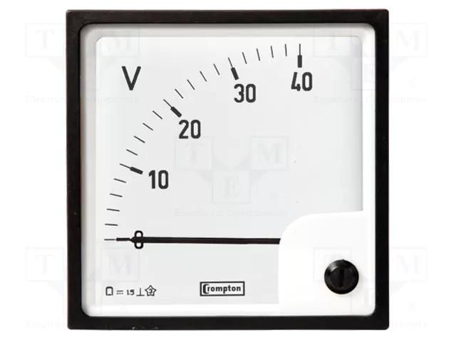 Voltmeter; on panel; 0÷150V; Class: 1.5; 96x96mm CROMPTON - TE CONNECTIVITY E244-01V-G-07