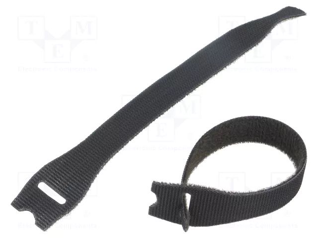 Hook and loop fastener; L: 150mm; W: 12.5mm; black; 10pcs; -40÷85°C HELLERMANNTYTON TEXTIE-S/BK