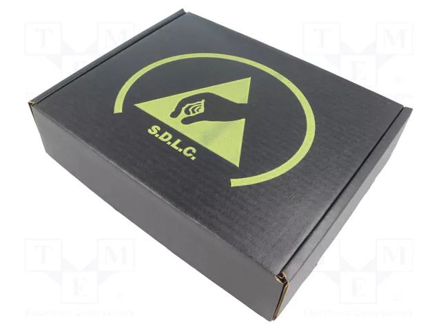 Container: box; with foam lining; ESD; black; cardboards ANTISTAT ATS-026-0072