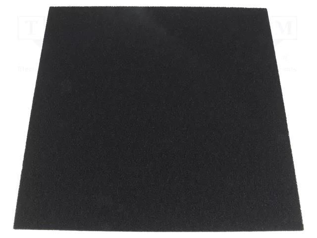 Conductive foam; ESD; L: 305mm; W: 305mm; Thk: 6mm; polyurethane ANTISTAT ATS-038-0016