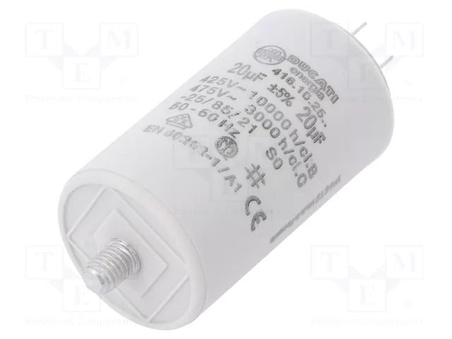 Capacitor: polypropylene; motors, run; 10uF; 475VAC; Ø36x70mm; ±5% DUCATI ENERGIA 4.16.17.13.64