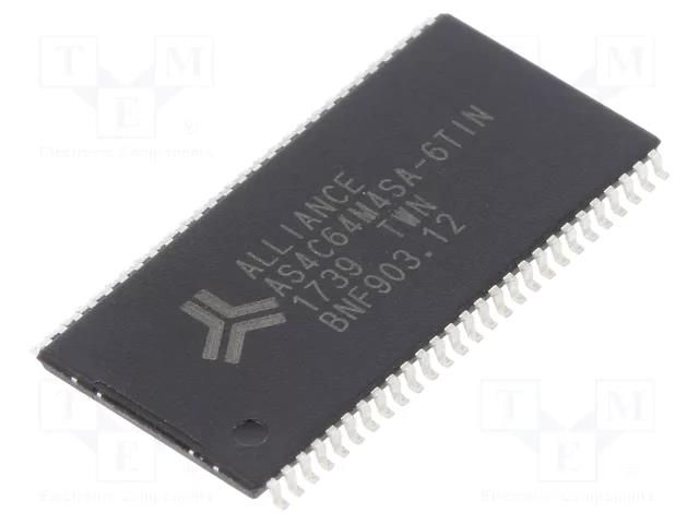 IC: DRAM memory; 256MbDRAM; 4Mx16bitx4; 3.3V; 166MHz; 5ns; -40÷85°C ALLIANCE MEMORY AS4C64M4SA-6TIN